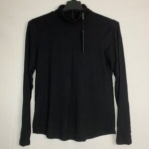 Elie Tahari Turtleneck Top Women's Long Sleeve Layering‎ Essential Black L NWT
